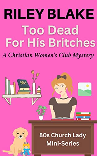 Image of book cover with a cartoon woman sitting behind a church desk