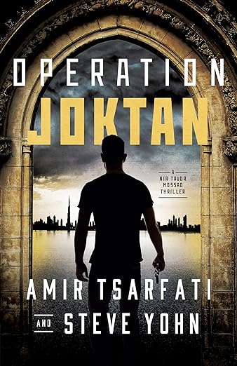 Book cover for Operation Joktan shows silhouette of man from the back, looking out on river with city skyline on horizon