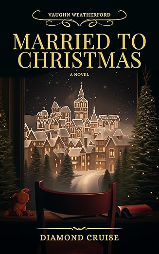 Book cover shows a small European type town at night with snowy rooflines and windows lit from within