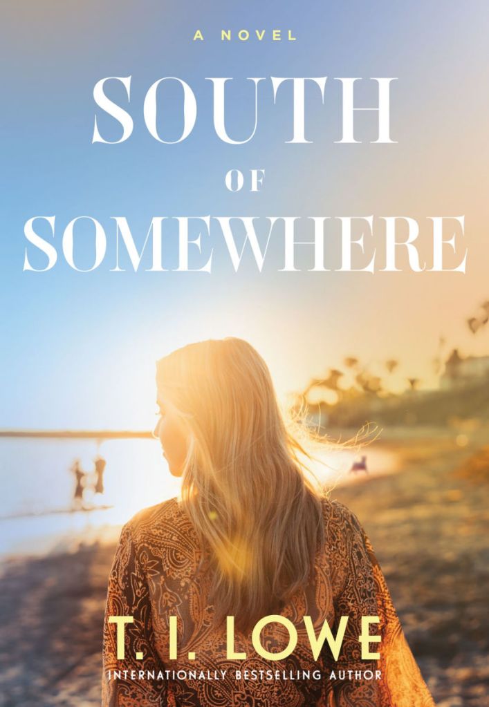 book cover for South of Somewhere showing a woman at the shore